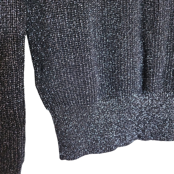 NWT J. Crew Button-Up Cardigan, Midnight Blue with Metallic Threads, Large - Picture 3 of 5